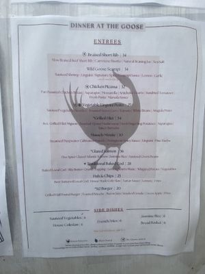 Entrees  at Wild Goose Tavern in Chatham