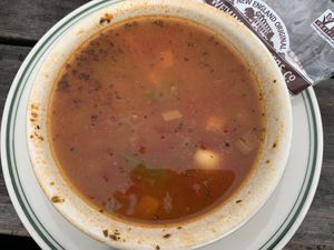 Vegetable soup  at Jordan Pond House in Mount Desert Island