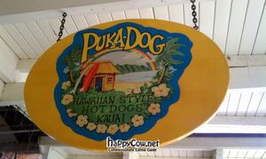 Sign at Puka Dog in Koloa
