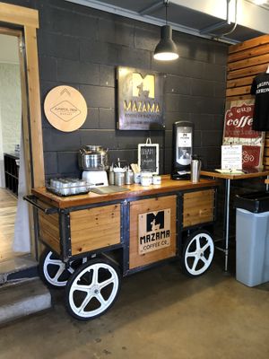 Serving station  at Mazama Coffee Co in Dripping Springs