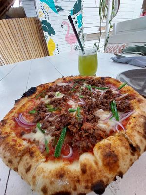 Supreme Pizza #Veganuary at Pizza Papi in Tulum