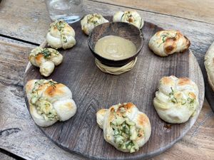 Garlic Knots with Ranch Sauce  at Pizza Papi in Tulum