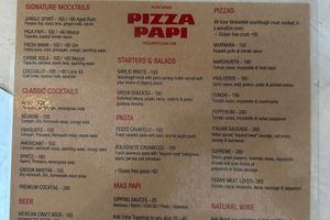Menu  at Pizza Papi in Tulum