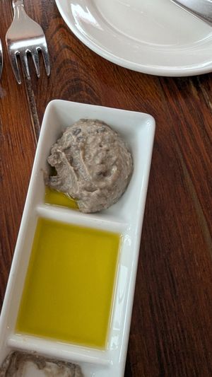 Black bean hummus and olive oil at Havana in Bar Harbor