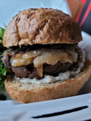 Truffle Burger, so good I wish I could eat this every day! at Freesoulcaffe in Tustin