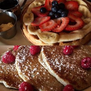Waffles and pancakes at Freesoulcaffe in Tustin