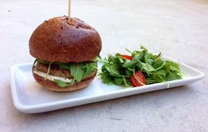 Vegan burgers! at Freesoulcaffe in Tustin