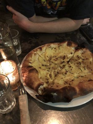 Potato pizza! at Freesoulcaffe in Tustin