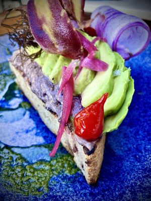 Avocado, toast .   at Castro's in Honolulu