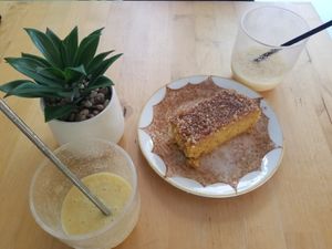 The last of our drinks with the carrot cake at Café MAM in Carolina