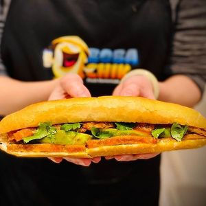 Vegetarian bread  at BobaChik in Helsinki