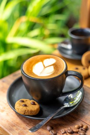 Hot Cappucino with Fresh Homemade Coconut Milk at Sayavegan in Kuta