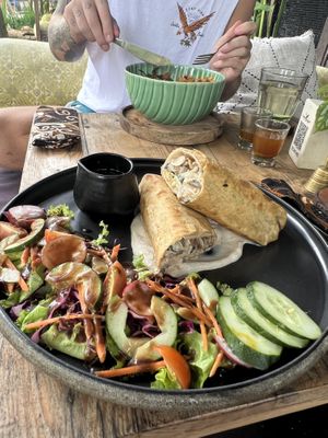 Blackened tempeh wrap  at Sayavegan in Kuta