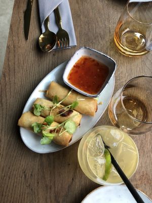 Vegan spring rolls and lemonade ✨  at Kiin Kiin Aarhus in Aarhus
