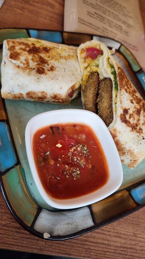 Lentil wrap with vegan sauce at Noja in Prizren