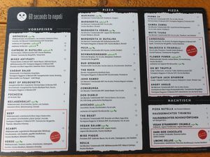 Speisekarte at 60 Seconds to Napoli in Essen