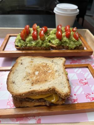 Sausage egg and cheese sandwich  at SoBe Vegan in Miami Beach