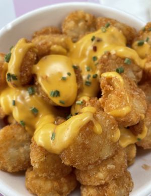 Vegan “Bacon, Egg & Cheese” Tater Tots at SoBe Vegan in Miami Beach