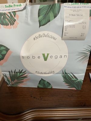 Nice to go bag 👌🏽  at SoBe Vegan in Miami Beach