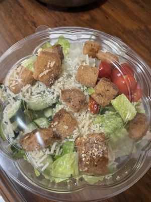 Mediterranean salad, to go   at SoBe Vegan in Miami Beach
