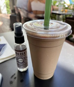 Size reference for the smoothie   at SoBe Vegan in Miami Beach