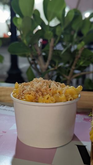 Delicious mac & cheese! at SoBe Vegan in Miami Beach