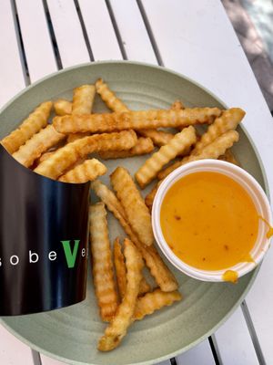 Cheeze fries 🍟   at SoBe Vegan in Miami Beach