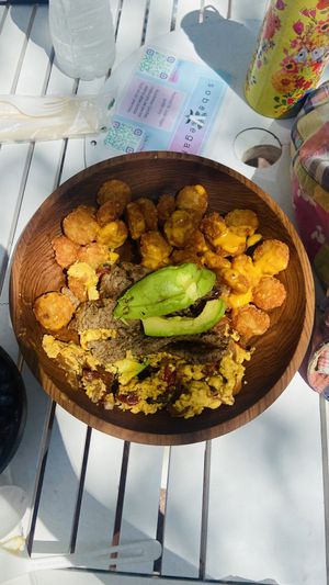 Sausage and egg breakfast  at SoBe Vegan in Miami Beach