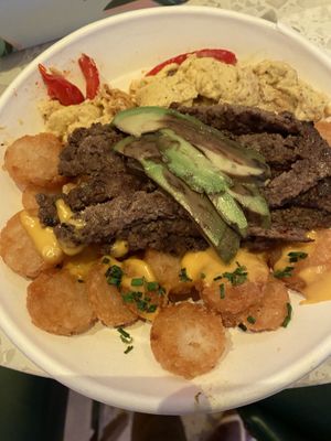 Sausage egg and cheese bowl  at SoBe Vegan in Miami Beach