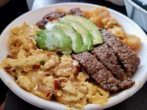 Omg everything you need in a breakfast bowl on the go  at SoBe Vegan in Miami Beach