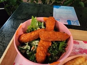 Buffalo chicken salad at SoBe Vegan in Miami Beach