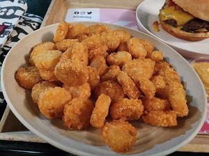 Tater tots (huge portion size!) at SoBe Vegan in Miami Beach