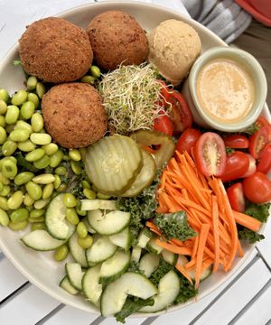 Mediterranean bowl  at SoBe Vegan in Miami Beach