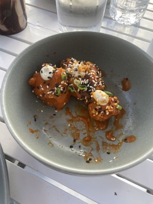 Buffalo cauliflower bites   at SoBe Vegan in Miami Beach