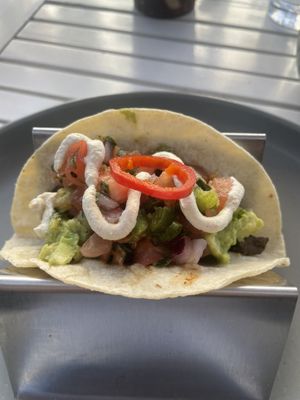 Mushroom asada tacos   at SoBe Vegan in Miami Beach