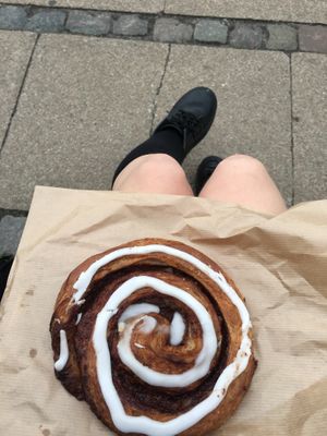 Cinnamon roll at Landbageriet - Naturbageriet in Copenhagen