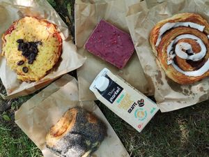 (the coffee is not from Landbageriet) at Landbageriet - Naturbageriet in Copenhagen