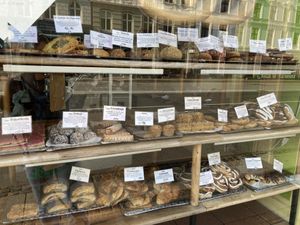 Some of the products   at Landbageriet - Naturbageriet in Copenhagen