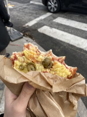 Vegan pizza slice🍕🍕🍕🍕  at Landbageriet - Naturbageriet in Copenhagen