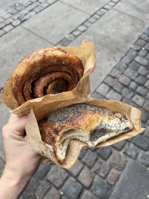 Poppy seed one was way better - tebirkes  at Landbageriet - Naturbageriet in Copenhagen