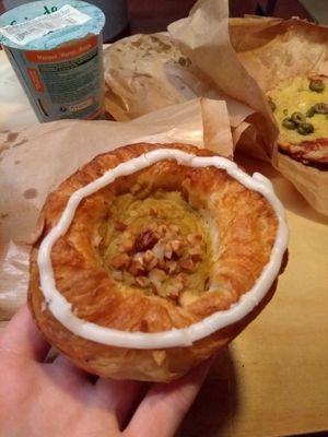 Pudding pastry with almonds at Landbageriet - Naturbageriet in Copenhagen
