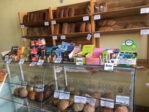 muffins and chocolate  at Landbageriet - Naturbageriet in Copenhagen