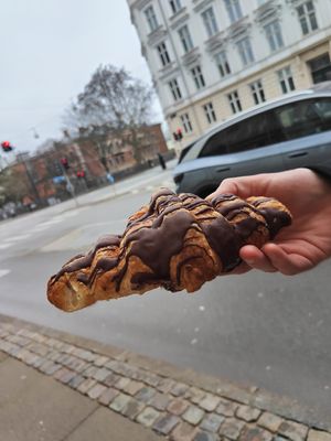 Chocolate croissant 25dkk at Landbageriet - Naturbageriet in Copenhagen