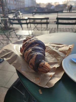 Chocolate croissant at Landbageriet - Naturbageriet in Copenhagen