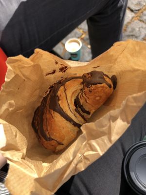 Incredible chocolate croissant! at Landbageriet - Naturbageriet in Copenhagen