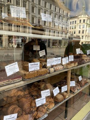 Pastries 😃💚 at Landbageriet - Naturbageriet in Copenhagen