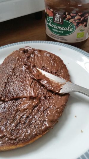 Delicious chocolate hazelnut spread. It's like melted chocolate at Landbageriet - Naturbageriet in Copenhagen