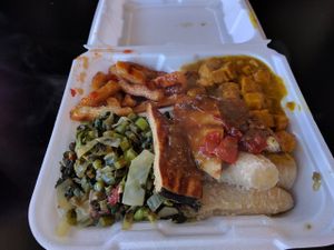 combo plate at Vegetarian Delight in Miramar