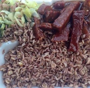 Vegan BBQ ribs  at Vegetarian Delight in Miramar