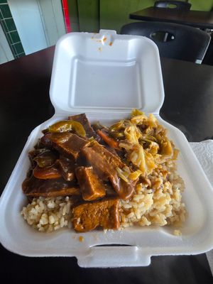 This was amazing. It was Tofu & greens 💚 at Vegetarian Delight in Miramar